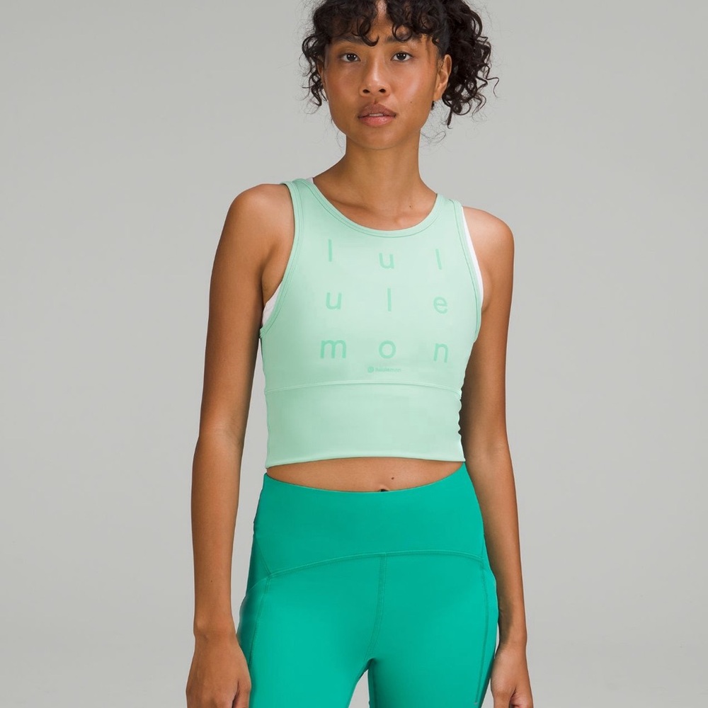 Lululemon mint crop tank top